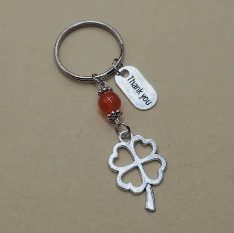 1/10 Sets Clover thank you Teacher's Day Gift creative Keychain Lovers Key Ring Jewelry