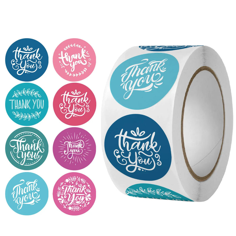 500pcs Labels Roll Flower Thank You Stickers Scrapbooking For Gift Decoration Stationery Sticker Seal Label Handmade Sticker