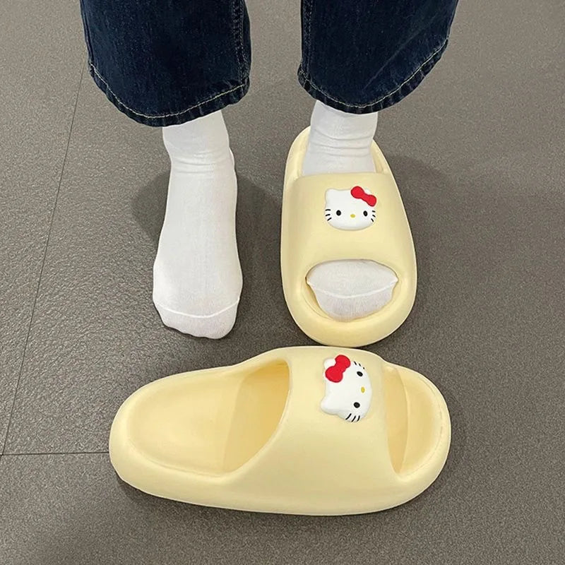 Hello Kitty Girls Home Thick-soled SlippersIndoor Bathroom Soft-soled Slippers Non-slip and Wear-resistant Bathroom Slippers