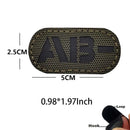 5*2.5CM IR Reflection Blood Type A B AB O POS NEG Embleem Hook and Loop Patches,Tactical Badges Clothes Stickers Glow in Dark