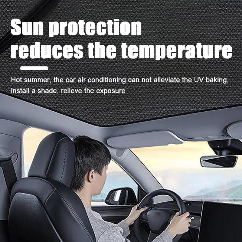 For Tesla Model Y Front Rear Sunroof Windshield Upgrade Split Sunshade Cool Down Skylight Glass Roof Shading Buckle Sun Shades