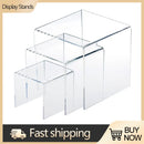3pcs/set Acrylic Clear Display Stands Showcase Jewelry Makeup Holder Doll Cosmetics Rack Trapezoidal Cake Display Stand Rack