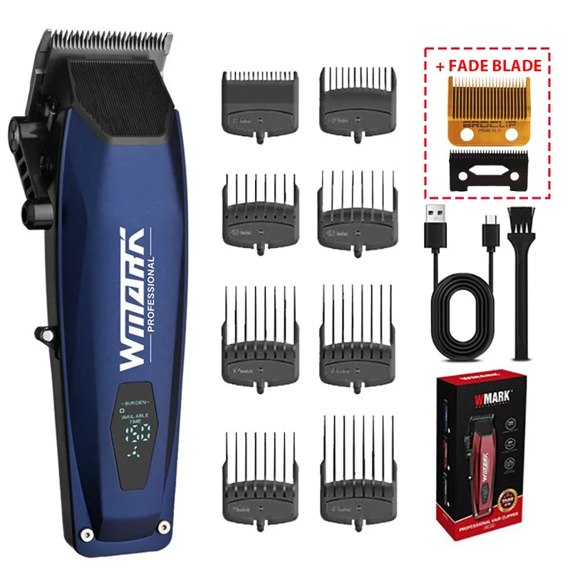 WMARK NG-125 Professional Electric Hair Clippers 7500RPM Rotating Motor Oil Head Barber Shop Trimmer for Man Blade 5 Adjustments