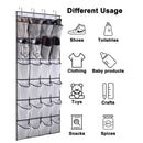 24 Pocket Over The Door Shoe Organizer Storage Bag For Shoes Sturdy Hanging Closet Rack Space-Saving Home Storage Solution