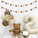 INS Happy Birthday Letters Banner Kids 1st Birthday Party Brown Bear Paper Garland Flag Decoration Boy Girl Baby Shower Supplies