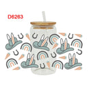 UV DTF Transfers Stickers, Cup Wraps, Bunny, Happy Easter, Printed for DIY Glass, Ceramic Metal Leather, 3D, 16oz D6263