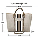 Personalised Chain Monogram Canvas Tote Bag Shoulder Bag Ladies custom bags for women chain Bridesmaids Gifts For Her