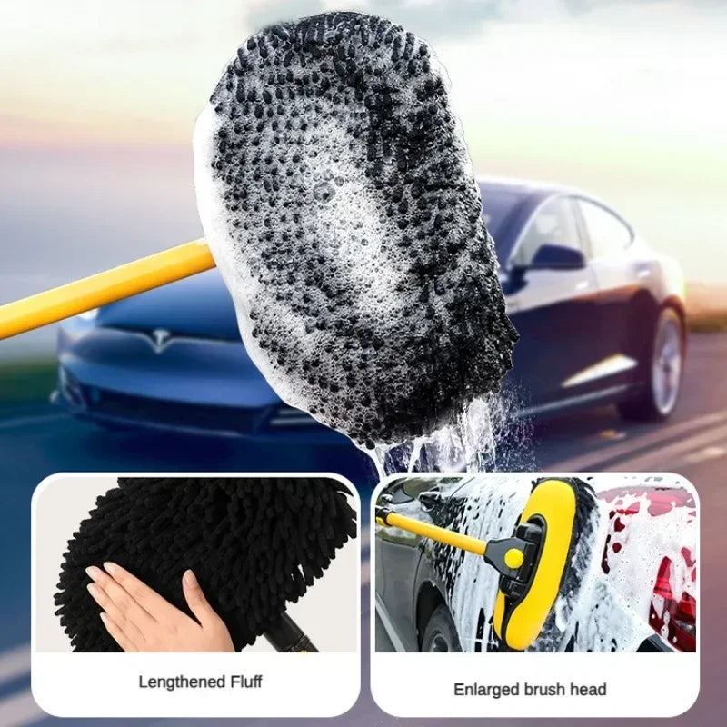 Car Wash Brush Cleaning Tool Telescopic Long Handle Mop Chenille Broom Detailing Brush Adjustable Super Absorbent Car Accessory