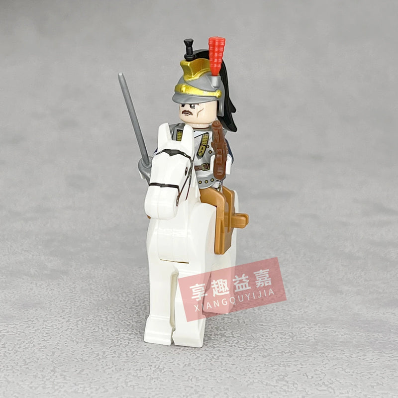 Medieval Napoleonic War French Dragoon British Soldiers Pirates Figures Army Scottish Fuisiler Building Blocks Weapons Brick Toy