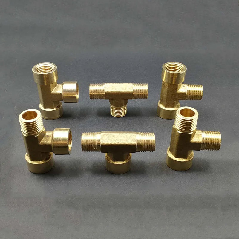 1/8" 1/4" 3/8" BSP Female Male Tee 3 Ways Splitter Brass Pipe Fitting Water Gas Oil DN6/8/10 Home Garden