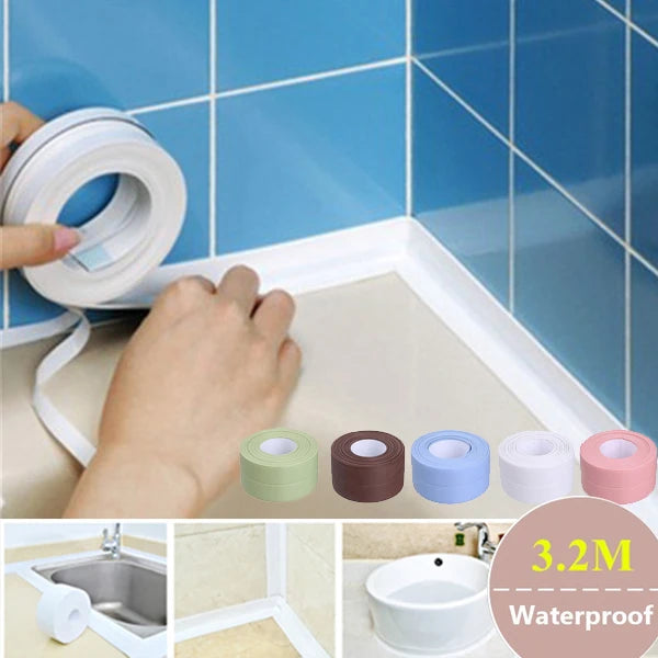 Waterproof Sealing Tape Bathroom Kitchen Sealing Strip Shower Sink Bath Sealer PVC Self Adhesive Sealant Tape Wall Sticker