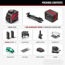 YEVOLT YVGLL4XS12 Series Green Laser Level 3-Plane 12-Line Self-leveling 360 3D Horizontal & Vertical 3.6V 3Ah Power Tools