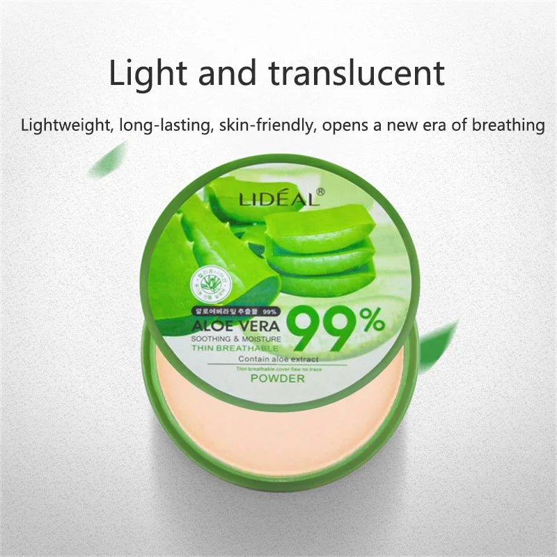 99% Aloe Vera Softening Powder Waterproof Moisturizing Concealer  Foundation Fixed Make Up Oil Control Facial Makeup Cosmetics