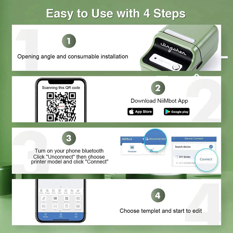 Niimbot Label For B1/B21/B3S Mini Portable Thermal Printer Self-adhesive Label Printer For Stickers Niimbot  Label Maker Printer