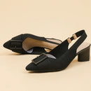 Women's High Heel Sandals Large 42/43 Pointed Knitted Breathable Non slip Rubber Sole 2024 New (5cm High)