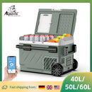 Alpicool EZGW 40L 50L 60L Car Refrigerator Portable Compressor Cooler 12/24V DC 100-240V AC Mini Fridge Freezer for Camping BBQ