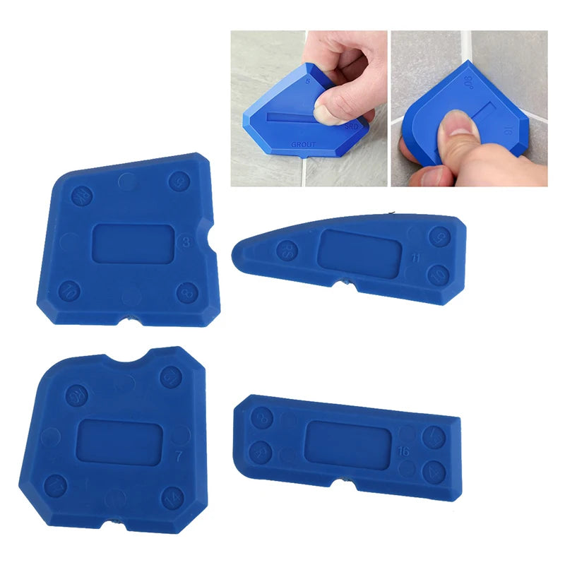 4 Pcs Caulking Tool Kit Silicone Joint Sealant Spreader Spatula Scraper Edge Repair Tools Floor Tile edges Cleaner Hand