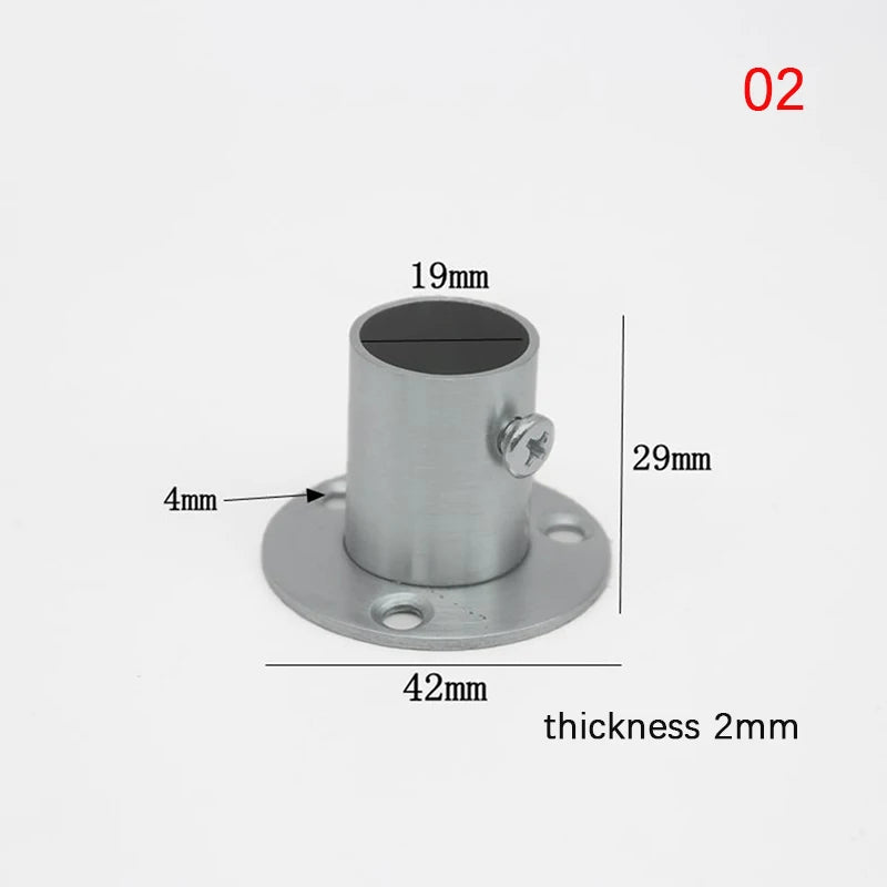 Stainless Steel Flange For Wardrobe Curtain Rod Holder Round Tube Holder Bracket Furniture Fittings Towel Tube Holder