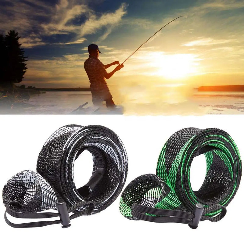 Braided Mesh Fishing Supplies Spinning Rod Rod Pole Cover Fishing Rod Cover Fishing Rod Protector Rod Sleeve Fishing Pole Glove