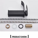 Black Waterfall Bathroom Faucet Basin Vanity Vessel Sinks Mixer Tap Cold And Hot Water Tap Single Hole Bath Sink Faucets Crane