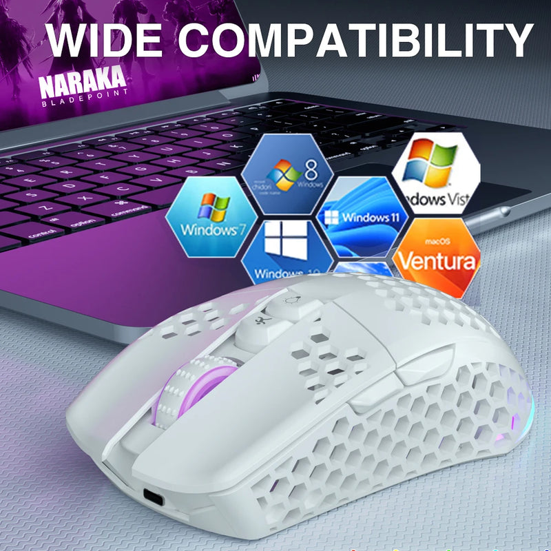 SOLAKAKA SM600 Bluetooth 5.0 Wireless Mouse 2.4G DPI 3200 Gaming Mouse RGB Mouse for Laptop Office Gaming Desktop