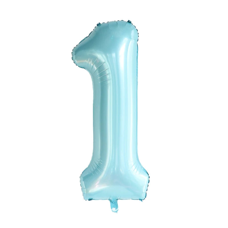 40inch 1st Turquois Rose Gold Silver Big Number Foil Helium Balloons Baby Shower 1 Years Old Birthday Party Decoration Globos