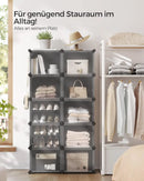 SONGMICS shoe rack with 10 compartments, shoe cabinet, 30x40x30 cm per compartment, narrow, with doors, steel frame, plastic