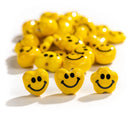 17#10pcs Yellow Smile Face Heart Star Shape Ceramic Beads Porcelain Pottery Punk Rock Special Jewelry Part #XN291