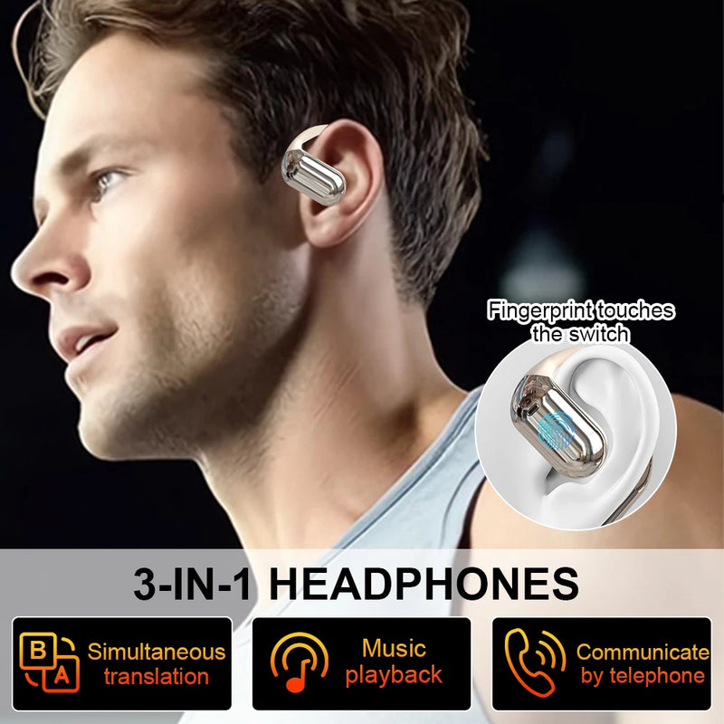 144 Languages Real Time Translator Earbuds Noise Cancelling Bluetooth 5.4 Translation Earphone Smart Voice AI Wireless Headphone
