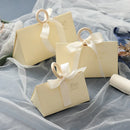 Spot European Triangle Gift Box With Hand Ceremony Wedding Candy Box Party Creative Card Simple Portable