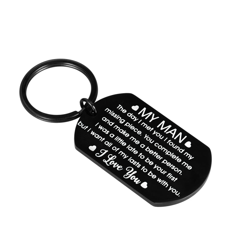 Birthday Valentine Day Keychain Gifts For Boyfriend Husband My Man I love you Couples Keyring for Man Wedding Gifts Key Chains