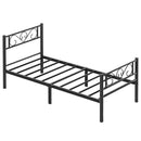 VASAGLE bed 90x200 cm Guest bed Single bed Metal bed Rack bed frame Metal bed Easy Assembly ink black