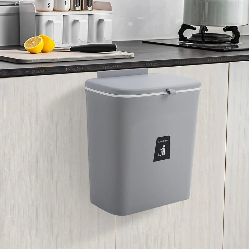 【Lifeideas】Door Hanging Trash Can Kitchen Bathroom Toilet Waste Storage with Inner Barrel Wall Mounted Garbage Rubbish Bin