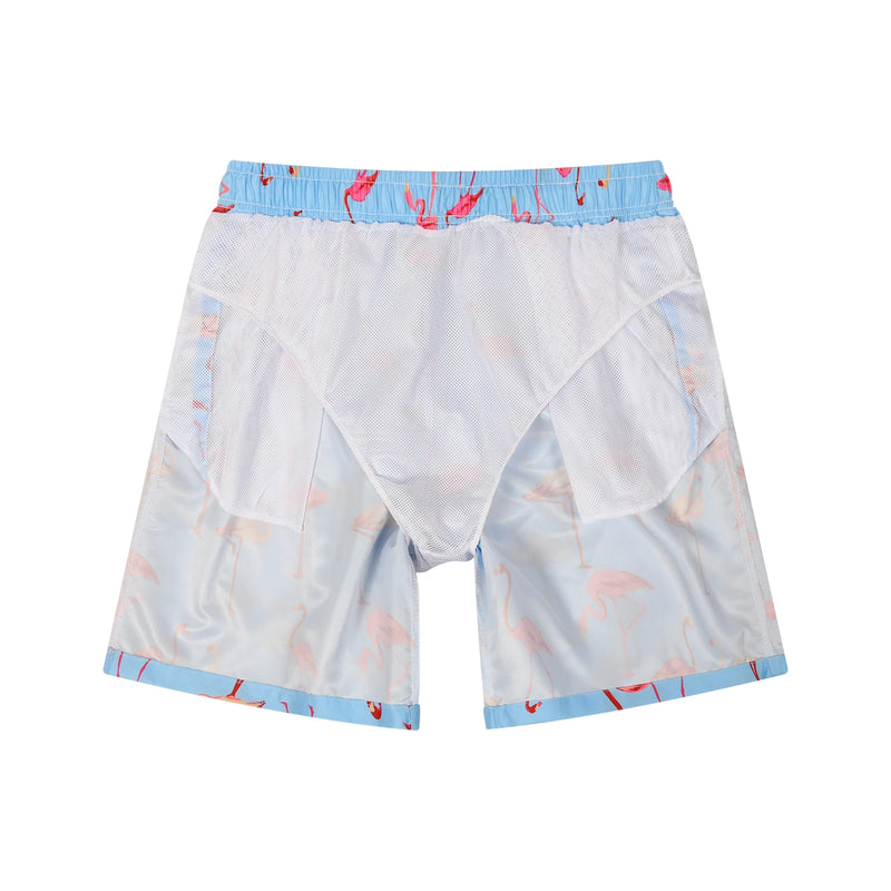 Men's Swimming Pants Quick Dry Swimming Shorts with Mesh Lining Animal Print Swimwear Swimwear Summer