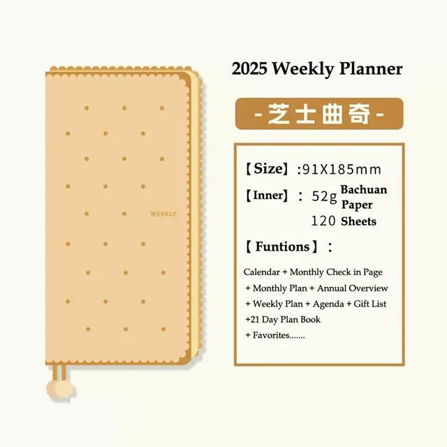 Kinbor 2025 Weekly Planner Week Daily Agenda Journal Notebook Hard Cover Calendar Monthly Schedule To Do List Time Organizer