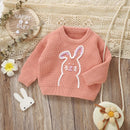 Adorable Infant Easter Jumper with Cute Bunny Design Soft Long Sleeve Crew Neck Knit Pullover for Baby Boy or Girl