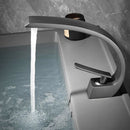 Black Bathroom Basin Faucet Deck Mount Black Chrome Washing Basin Mixer Water Taps Creative Hot Cold Water Crane Mixers