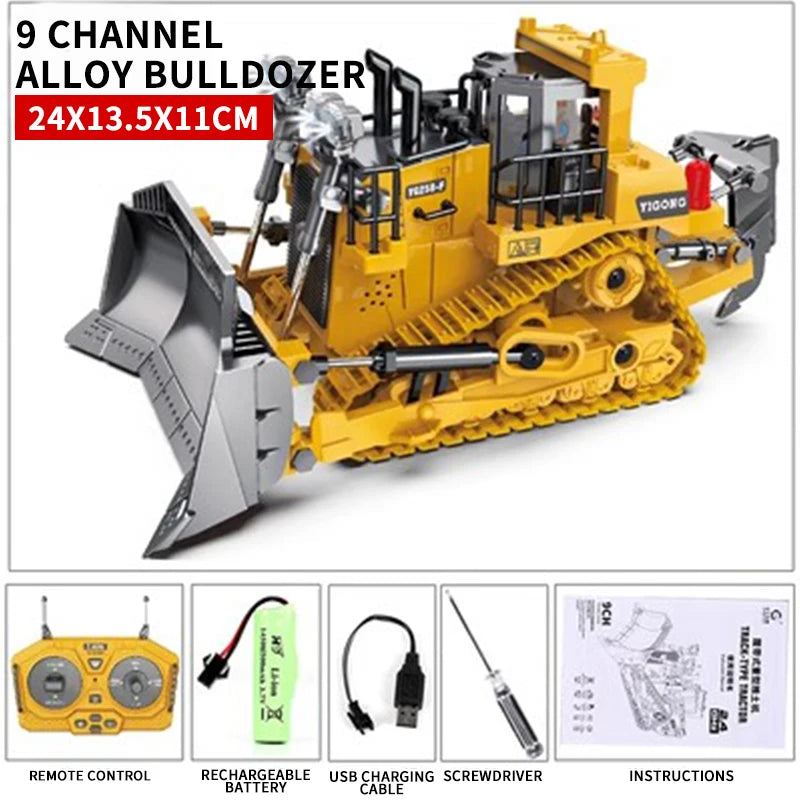 RC Car Children Toys Remote Control Alloy Car Toys For Boys Radio Control Excavator Dump Truck Bulldozer Electric Car Kids Gifts