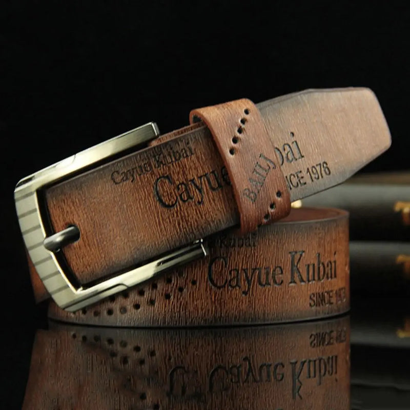 Casual Leather Belt Fashion Vintage Cowboy Pin Buckle Waistband Business Belts Men's Belt