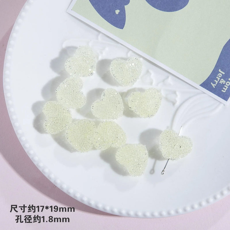 2024 Cute Ins Sugar Heart Beaded DIY Handmade Girl Earrings Jewelry Bead Bracelet Necklace Accessories Materials Gifts Girl