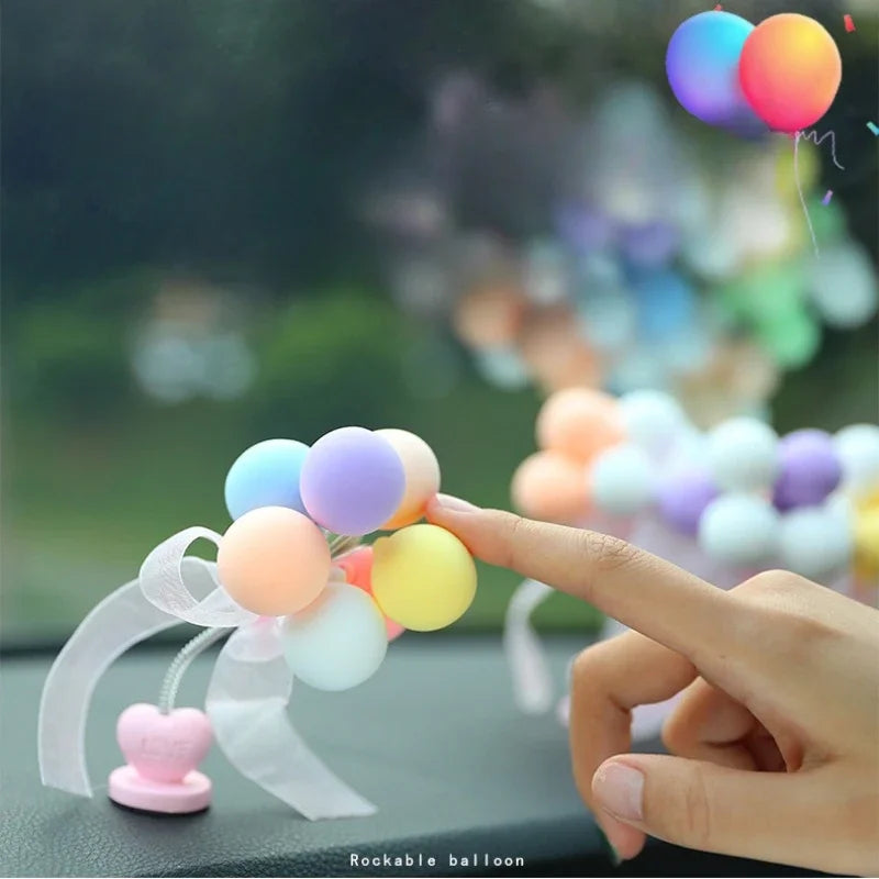 Car Ornaments Nodding Balloon Car Dashboard Decor Shaking Head Toys Bobblehead Car Accessories  accesorios para auto