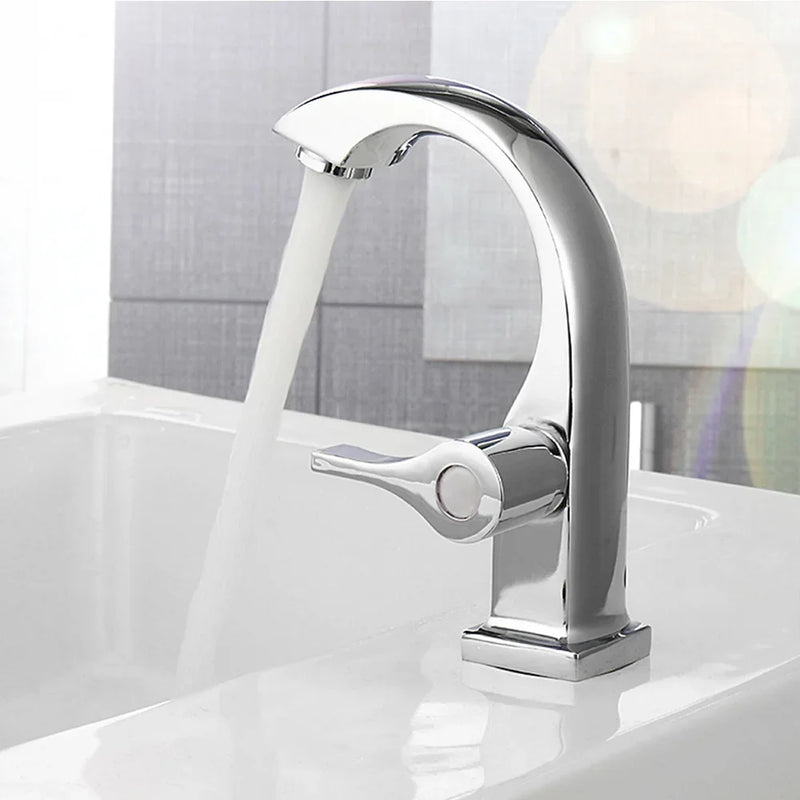 Chromium Plated Bathroom Faucet Single Hole Faucet Kitchen Sink Faucet Flow Nozzle Cold Water Bathroom  Accessories