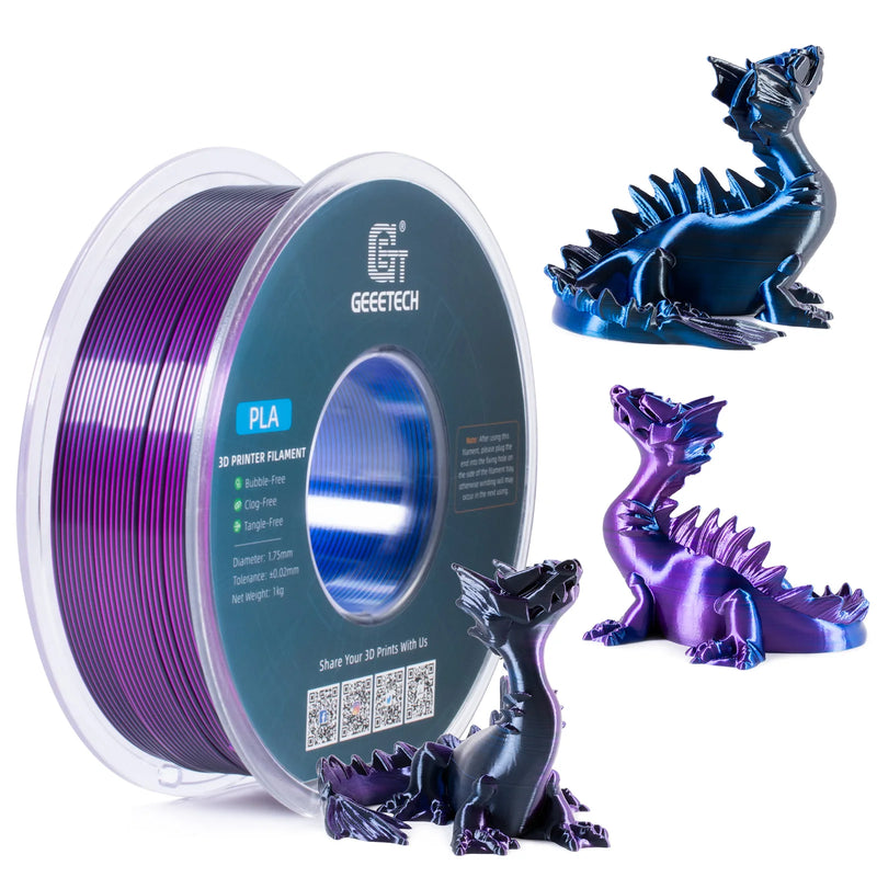 Geeetech Tri Color Silk PLA Filament , 3D Filament 1,75 mm 1KG Spool Wire  (+/-0.03mm) Vacuum packaging, special color