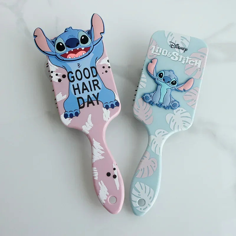 Miniso Disney Anime Lilo Stitch Combs Cartoon Stitch Mickey Minnie Mouse Air Cushion Massage Combs Children Girls Comb Hair Brus