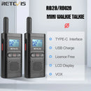 Retevis RB628 Walkie Talkie Rechargeable 1500mAh Portable Two-way Radios Large LCD Screen Emergency For Hunting Camping(2 Pcs)