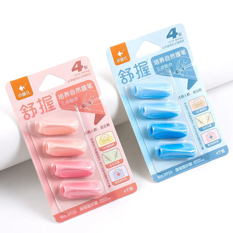 2-4Pcs/Set Soft Silicone Pencil Grasp for Kids Writing Training Posture Correction Learning Aid Stationery Set Beginner Tools