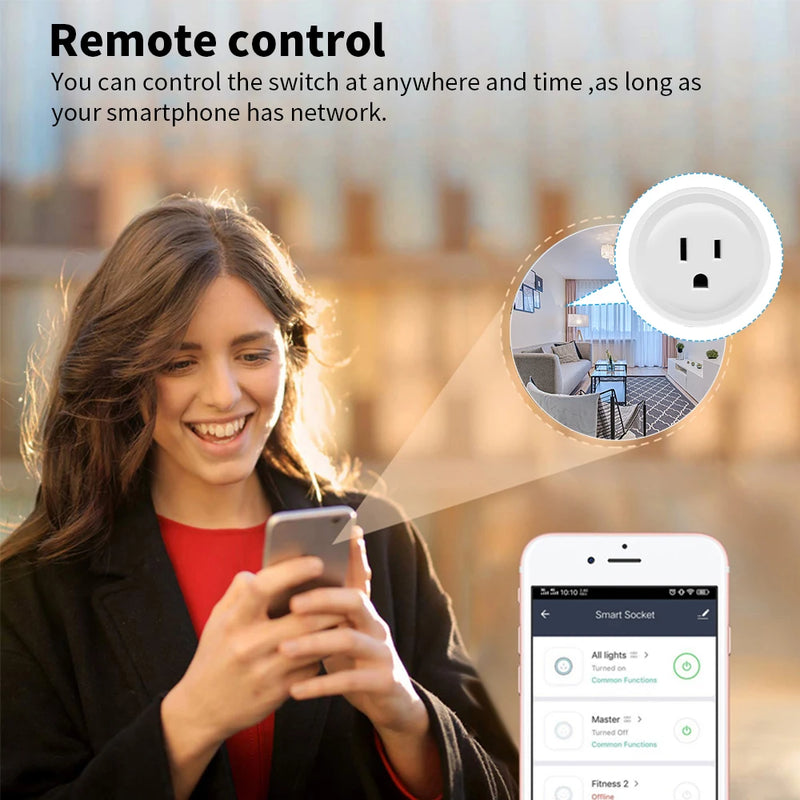 US Mexico Peru WiFi TUYA Zigbee Smart Plug Socket Power Monitor Outlet Home Appliances Smart Living Works With Alexa Google Home