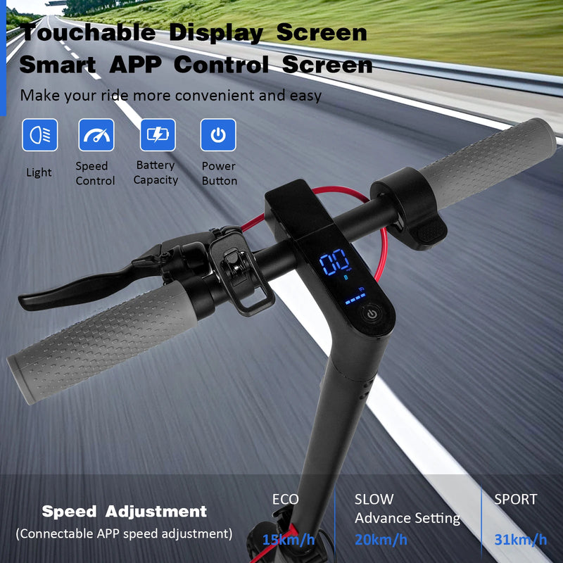 ES80/M365 X1 Electric Scooter 36V 10.5Ah 500W Motor 35KM Long Range 31KM/H 8.5Inch Solid Tires Foldable Smart APP EScooter