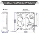Gdstime 120mm x 25mm 110V 220V AC Powered Fan with Speed Controller 3V to 12V for Receiver Xbox DVR Playstation Component Cooler