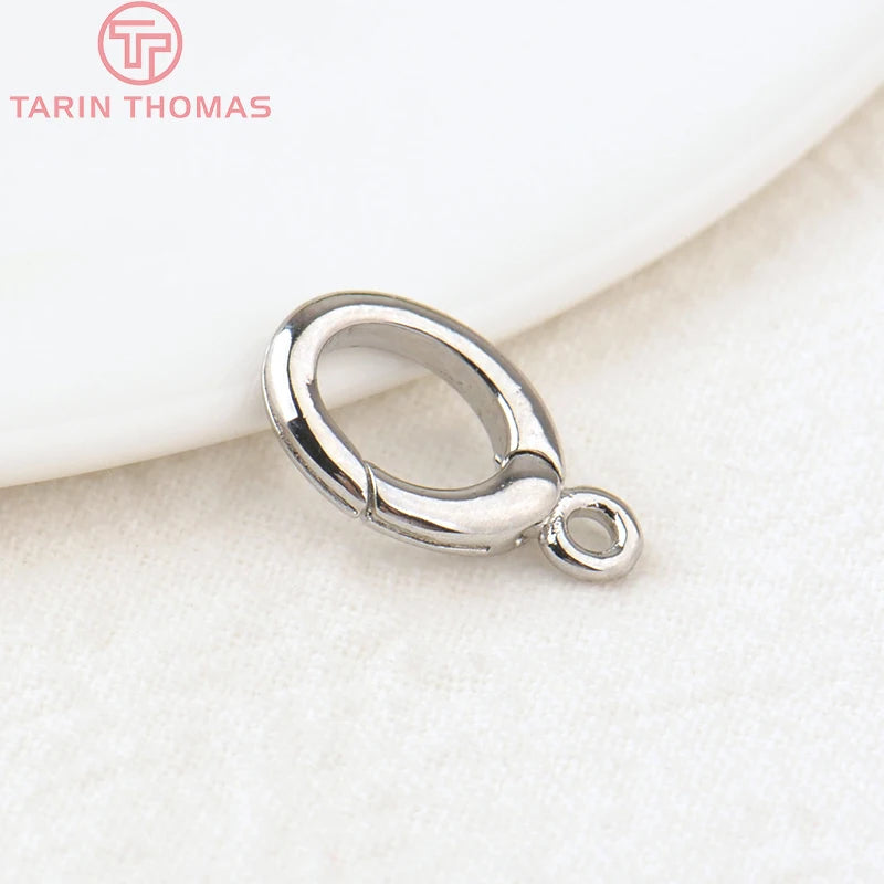 (3310) 15.6x9.6MM Hole 2MM 24K Gold Color Brass Lobster Clasps for Charms Pendants High Quality DIY Jewelry Making Findings